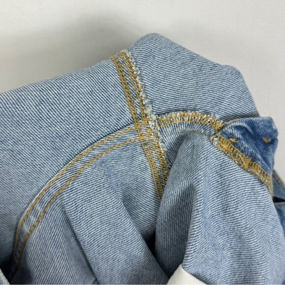 Free People Revolve Maggie Straight Jeans Light Stone Raw Hem Distress Denim 25 - Picture 13 of 15